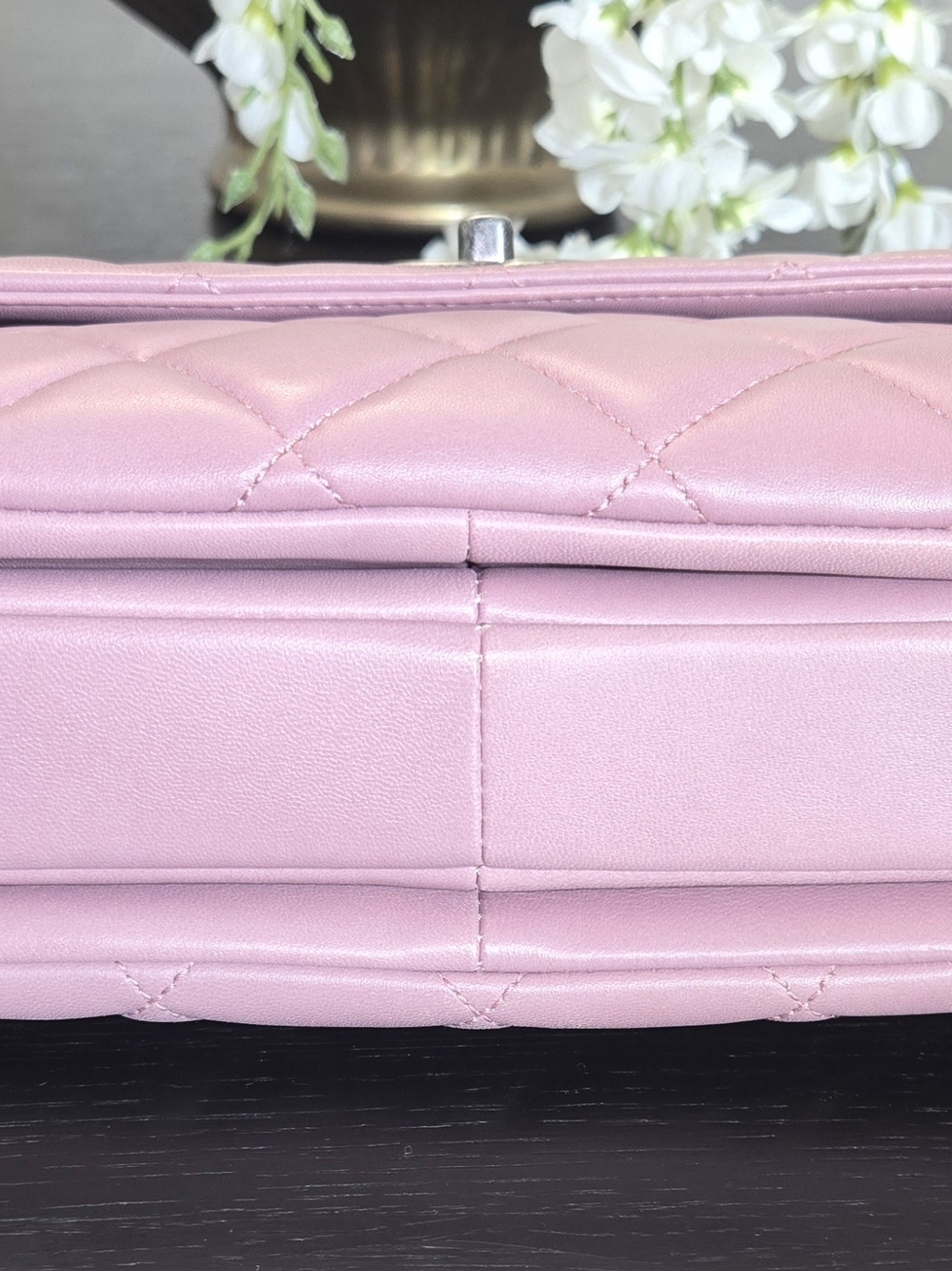 Chanel Trendy CC Flap Lambskin Quilted Leather Top-Handle Bag Mauve Pink - Picture 7 of 12